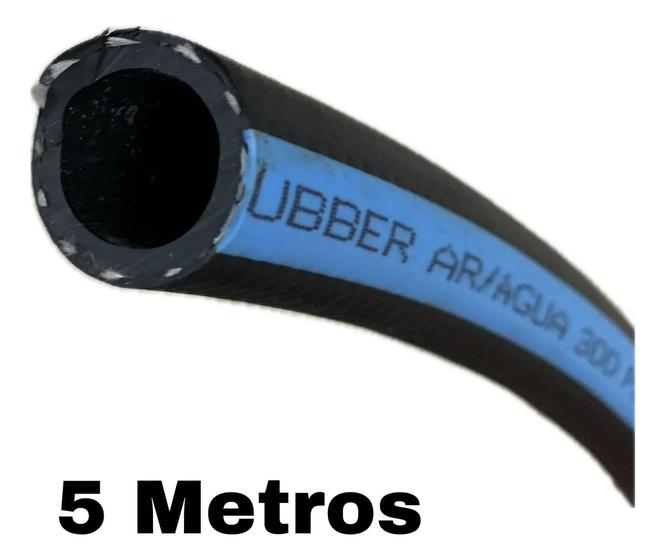 Imagem de 5mt Mangueira 1/2 Borracha Ar Água Compressor 300 Psi Rubber