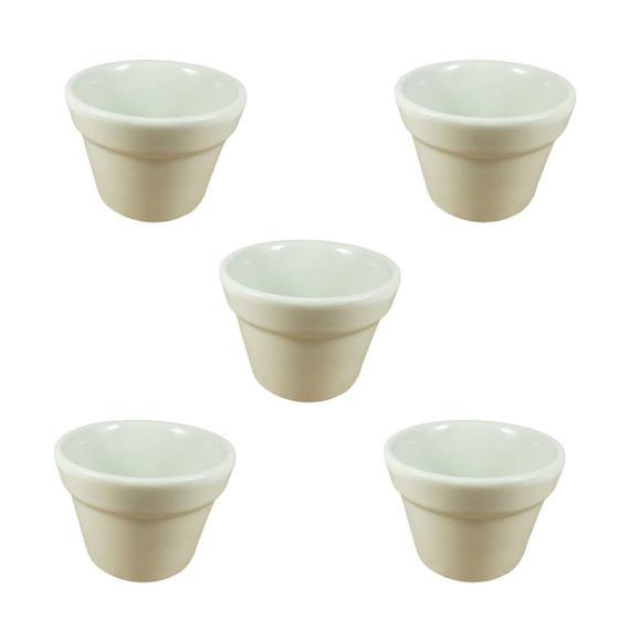 Imagem de 5un MINI VASO DE PORCELANA REDONDO P/ PLANTA BRANCO ENFEITE