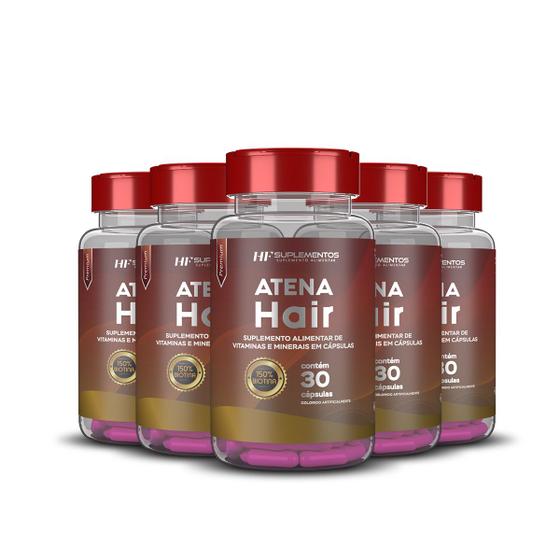 Imagem de 5x atena hair skin nails hf suplementos 30 caps