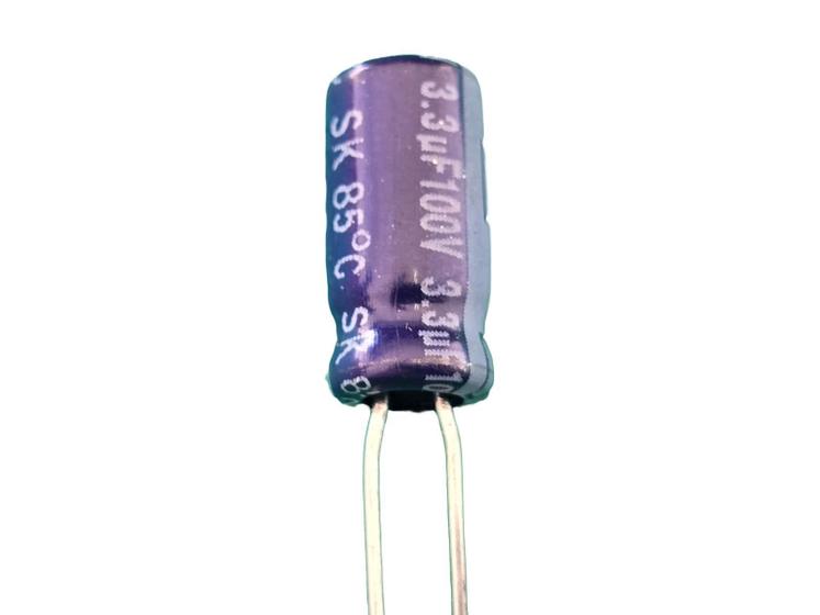 Imagem de 5x Capacitor Eletrolitico 3,3uf/100v 105 5x11mm Yageo