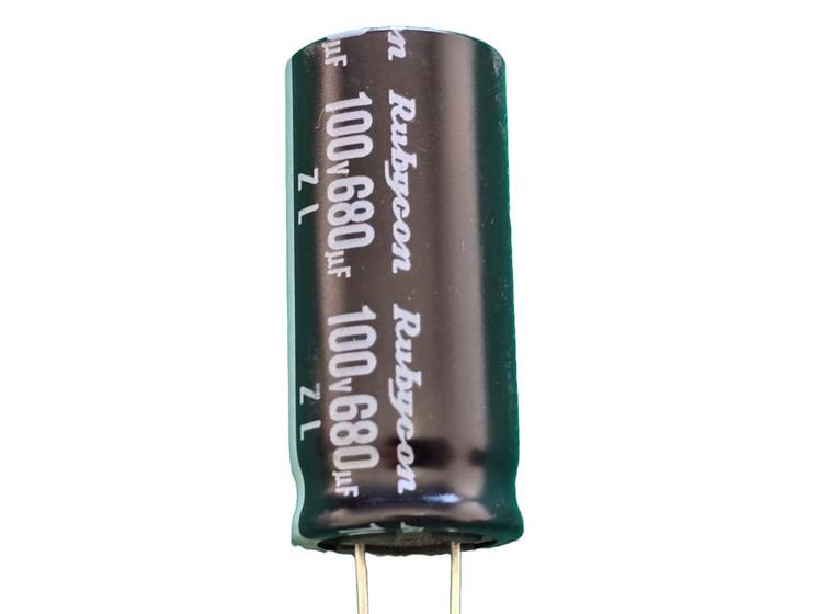 Imagem de 5x Capacitor Eletrolitico 680uf/100v 105 18x40mm Rubycon