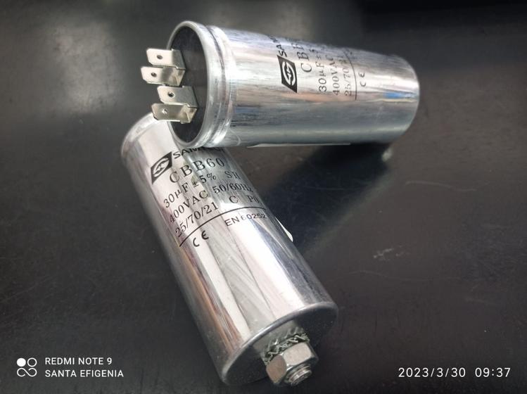 Imagem de 5x Capacitor Partida 30uf/400v Cbb60 5% 40x98mm Metalico