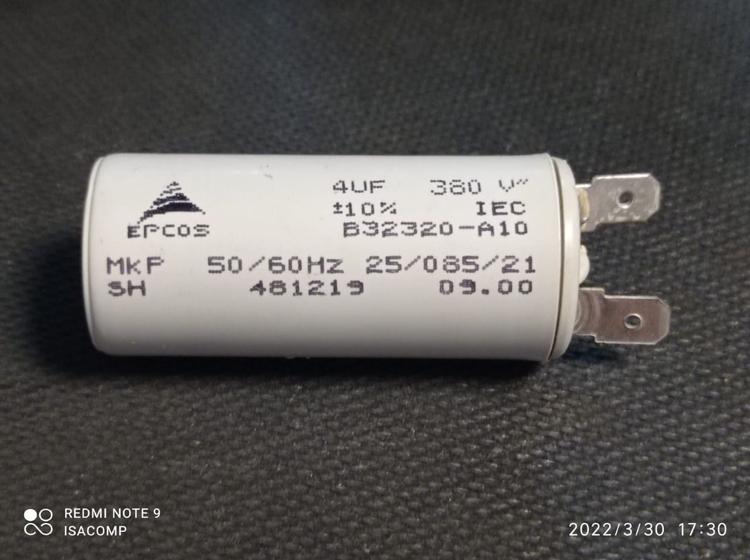 Imagem de 5x Capacitor Partida 4uf/380v Faston 25x55mm Epcos