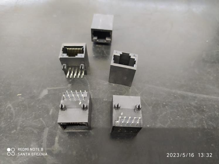 Imagem de 5x Conector Rj50 Femea 10 Vias 90