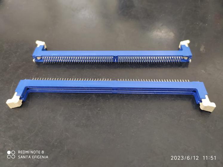 Imagem de 5x Conector Slot Para Memoria Ddr2 1,8v Azul