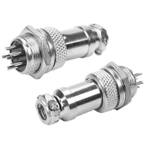 Imagem de 5x Conjunto Plug Conector Mike Kit Macho E Fêmea 6 Pinos