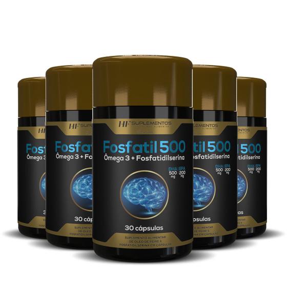 Imagem de 5x fosfatil 500 omega 3 fosfatidilserina 30caps hf suplement