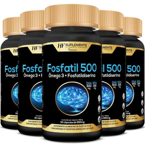 Imagem de 5X Fosfatil500 Omega3+Fosfatildiserina 30Caps Hf Suplementos