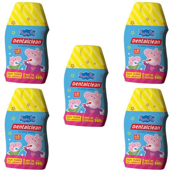 Imagem de 5X Gel Dental Infantil Peppa Pig Sem Fluor 100G -Dentalclean