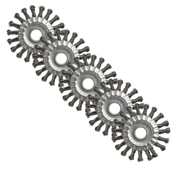 Imagem de 5x Inox Escova Trancada Circ. 4.1/2" X 1/2" X 7/8"  Jn Kit 5 peças 
