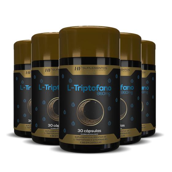 Imagem de 5x L-TRIPTOFANO COM MARACUJA 860MG 30CAPS HF SUPLEMENTS