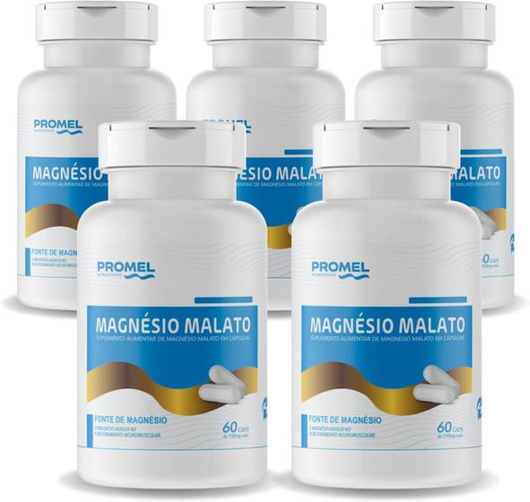 Imagem de 5x Magnésio Malato 60 Cáps 500Mg Promel