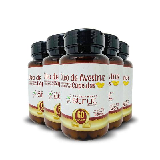 Imagem de 5x oleo de avestruz strut original omega 3 6 7 9 hf suplements