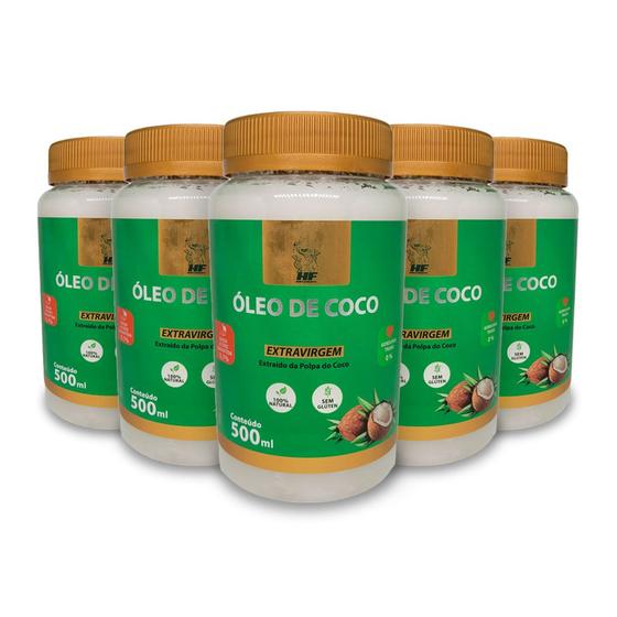 Imagem de 5x oleo de coco 500ml organico extravirgem hf suplements