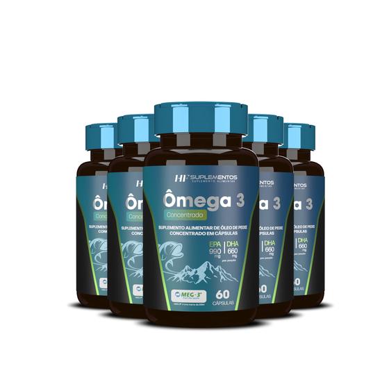 Imagem de 5x OMEGA 3 CONCENTRADO 60 CAPS HF SUPLEMENTOS