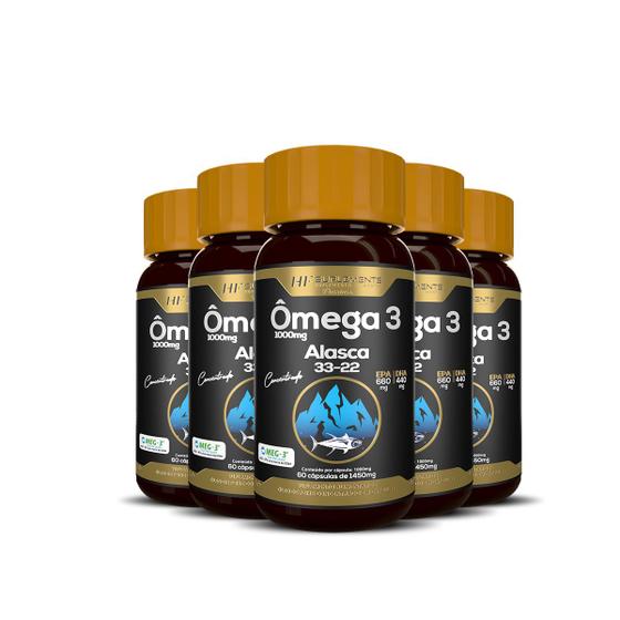 Imagem de 5x omega 3 puro 1450mg 60caps suplemento para 30 dias