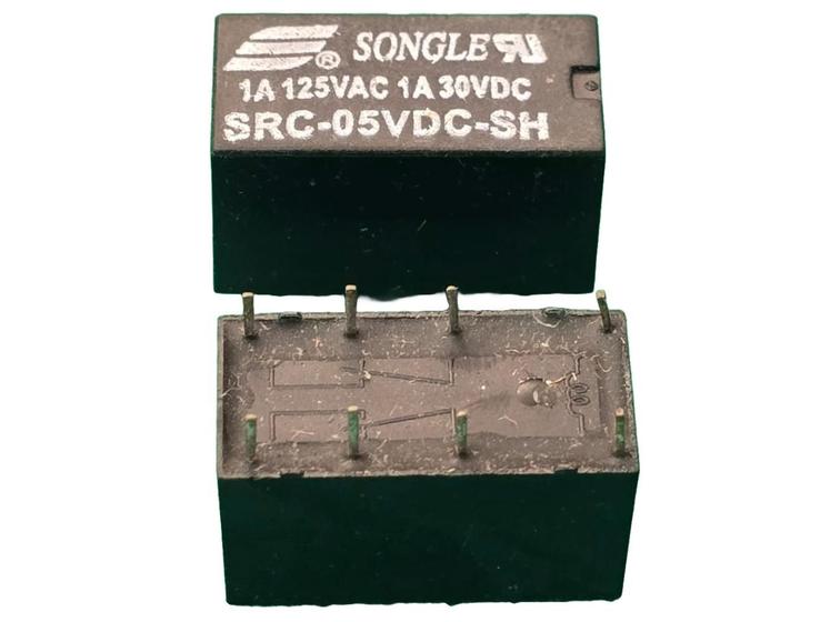 Imagem de 5x Rele 5v 1amp - Src-05vdc-Sh 2 Contatos 8 Terminais