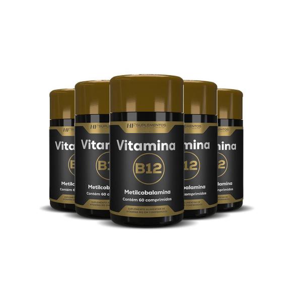 Imagem de 5X Vitamina B12 Metilcobalamina 60Comprimidos Hf Suplementos