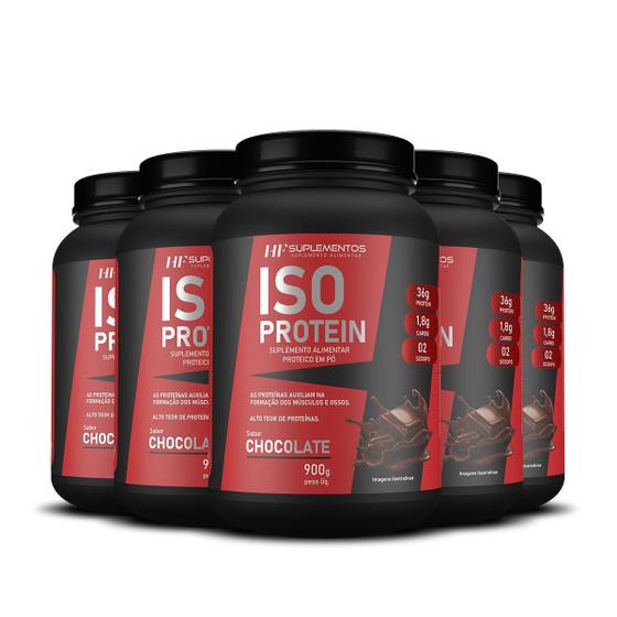 Imagem de 5X Whey Isolado Protein Chocolate 900G Hf Suplementos