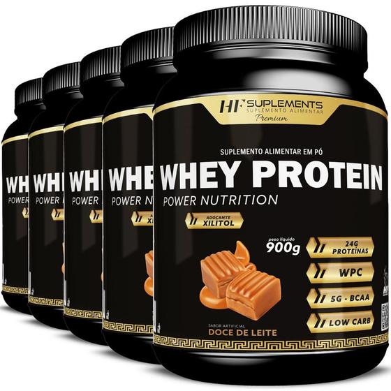 Imagem de 5x WHEY PROTEIN POWER NUTRITION DOCE DE LEITE 900G