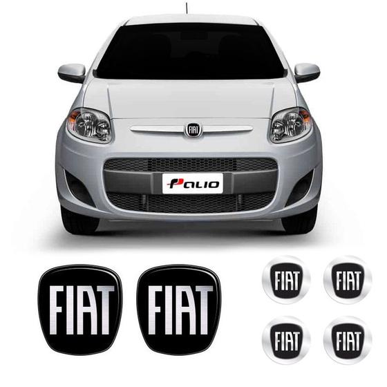 Imagem de 6 Adesivos Emblemas Fiat Preto Novo Palio 2012/2017
