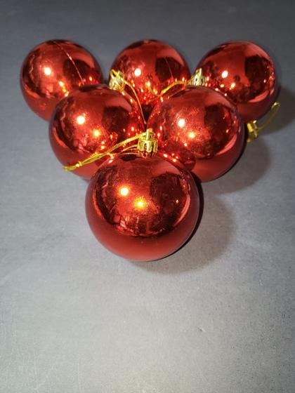 Imagem de 6 Bolas de Natal Lisas de 7 cm