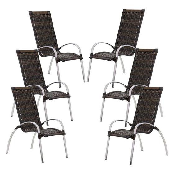Imagem de 6 Cadeiras Descanso Garden em Alumínio para Área Jardim e Piscina