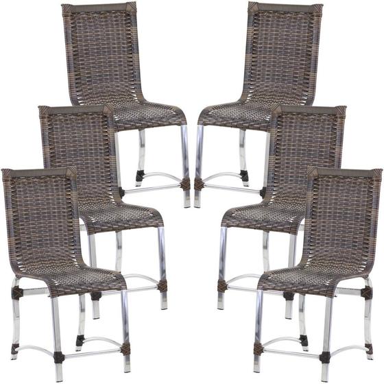 Imagem de 6 Cadeiras Haiti em Alumínio Para Cozinha Piscina Edícula