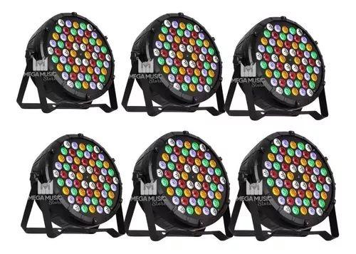 Imagem de 6 Canhão Refletor Led Par 64 Slim Rgbwa 60 Led 3w Ambar Dmx Dj