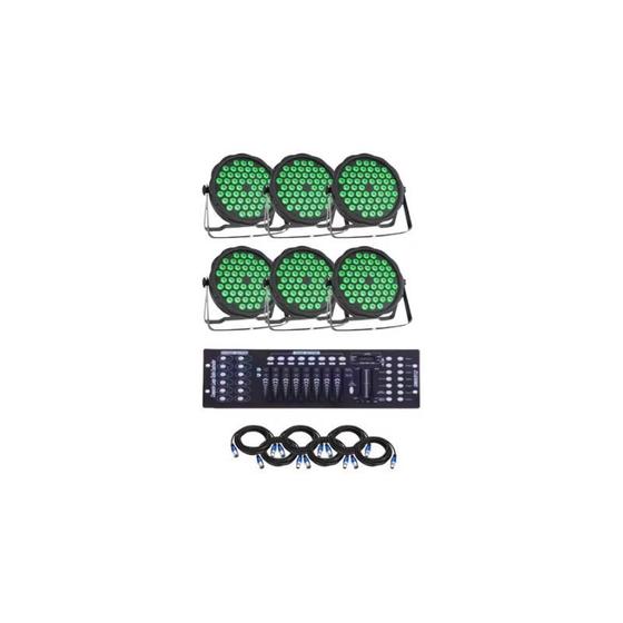 Imagem de 6 Canhao Rgb 54 Leds 3w Triled + Mesa Dmx + 6 Cabos 10m