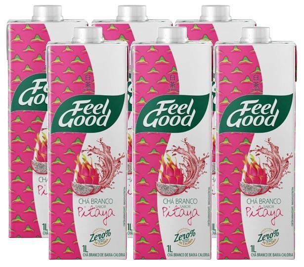 Imagem de 6 Chá Branco Feel Good Sabor Pitaya Zero Açúcar 1l 1000ml