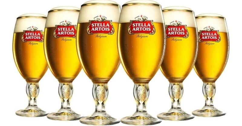 Imagem de 6 Copos De Cerveja Stella Artois Taça Chopp 250ml Cálice Original