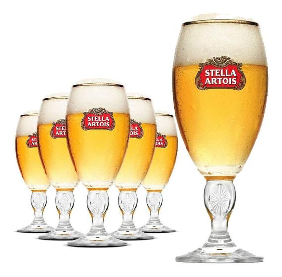 Imagem de 6 Copos De Cerveja Stella Artois Taça Chopp 250ml Cálice Vidro