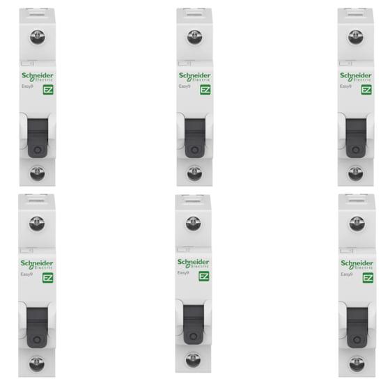 Imagem de 6 Disjuntores Schneider 20a C Interruptor 1p Proteção 3ka
