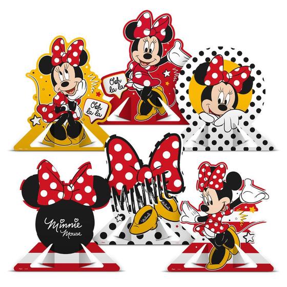 Imagem de 6 Enfeite Display Decoração De Mesa Tema Festa Minnie Mouse