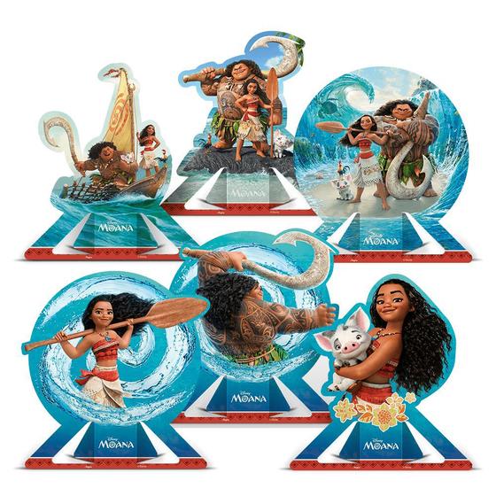 Imagem de 6 Enfeite Display Decoração De Mesa Tema Festa Moana