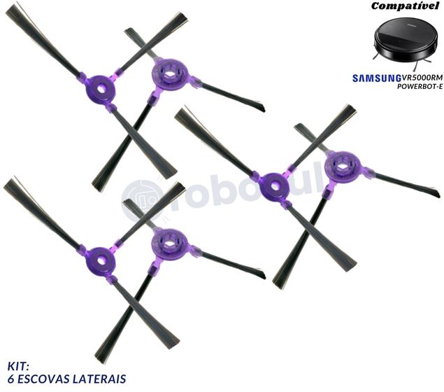Imagem de 6 Escovas Para Robô Samsung Powerbot-e VR5000RM - VR05R5050WK/AZ