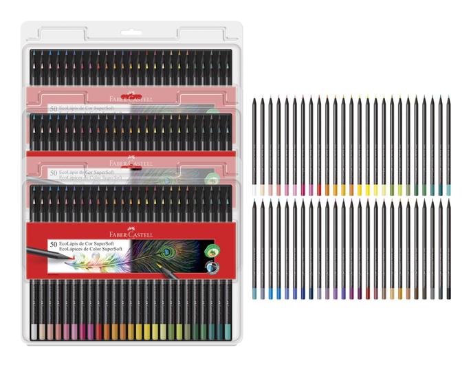 Imagem de 6 Estojos Lápis De Cor 50 Cores Supersoft Faber Castell