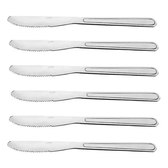 Imagem de 6 Facas De Churrasco Inox Oriente 21Cm