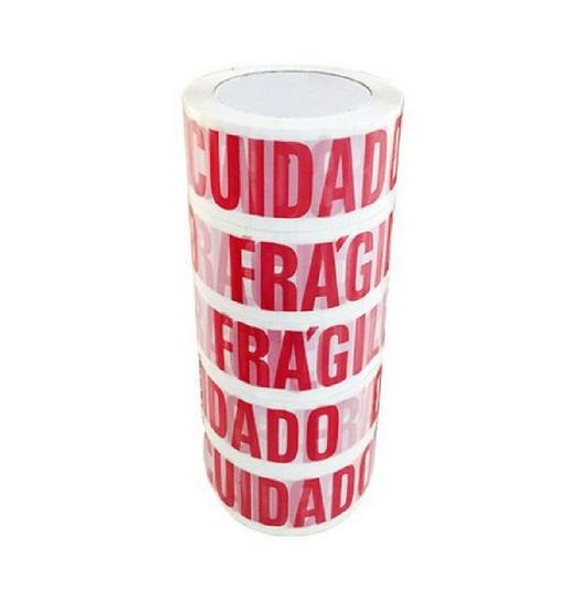 Imagem de 6 Fitas Adesiva Cuidado Frágil 100 Metros Resistente