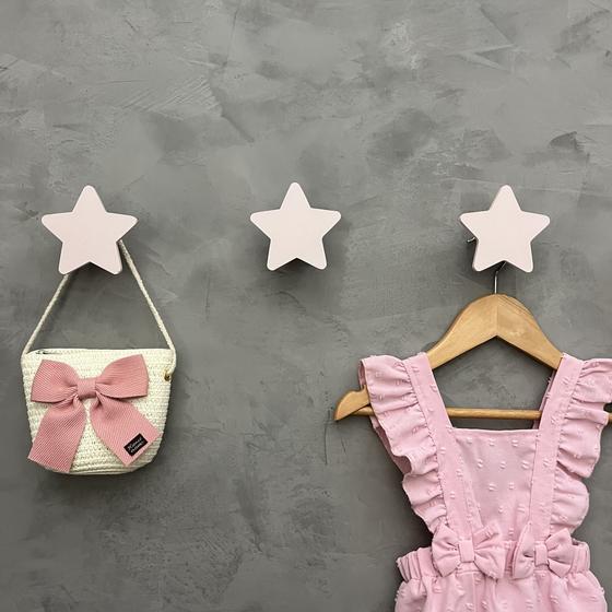 Imagem de 6 Ganchos de parede infantil menina decoração formatos rosa