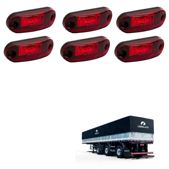 Imagem de 6 Lanterna Delimitadora LED Carreta Librelato Lateral Rubi