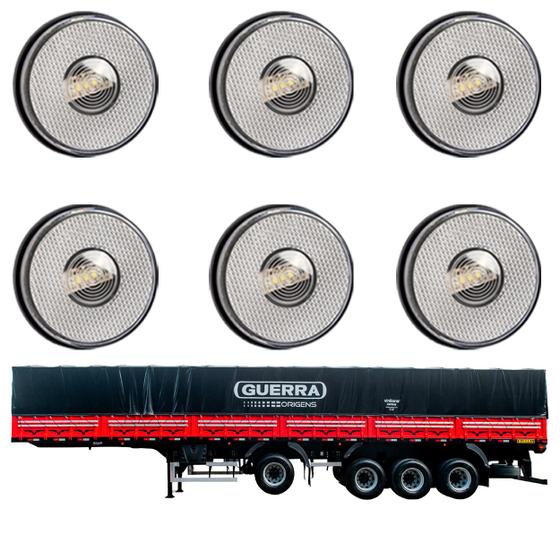 Imagem de 6 Lanterna Lateral Guerra LED Cristal 85mm Saída Fios