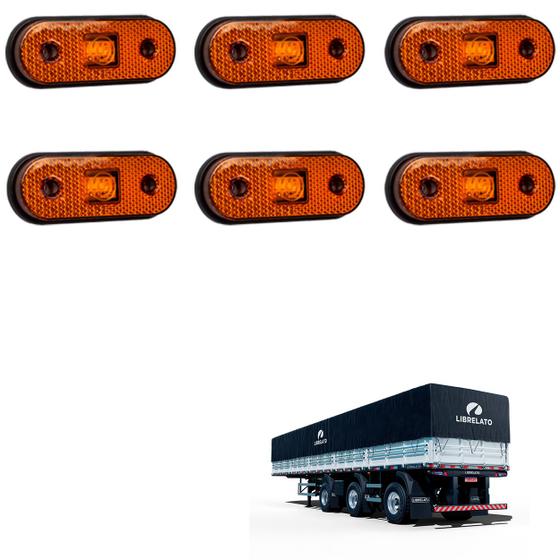 Imagem de 6 Lanterna Lateral Librelato LED Âmbar Saída Fios