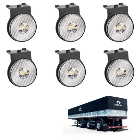 Imagem de 6 Lanterna Lateral Librelato LED Cristal 65mm C/ Supt. - Fio