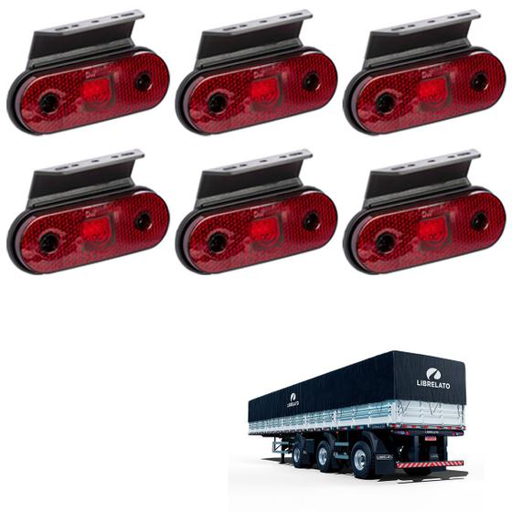 Imagem de 6 Lanterna Lateral Librelato LED Rubi C/ Supt. - Fio
