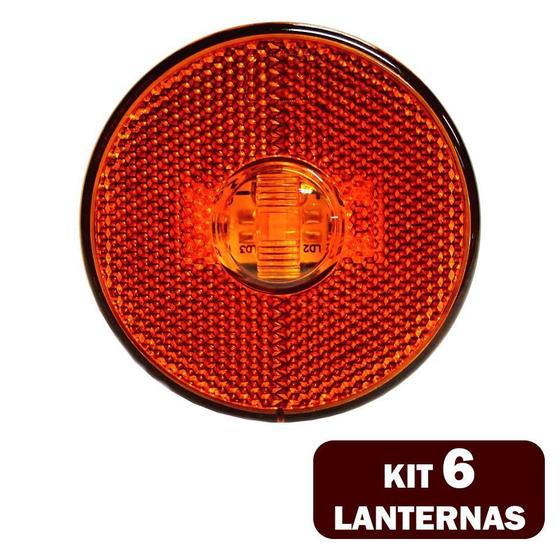 Imagem de 6 Lanternas Lateral LED Caminhão Carreta S/Suporte Amarela