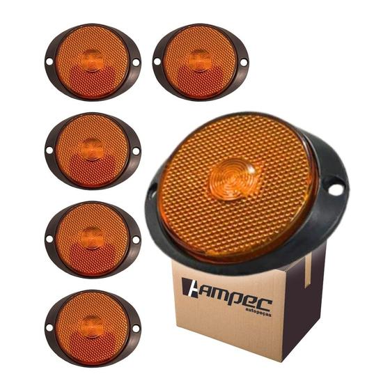 Imagem de 6 Lanternas Lateral LED Caminhão Carreta Sup Frontal Amarela