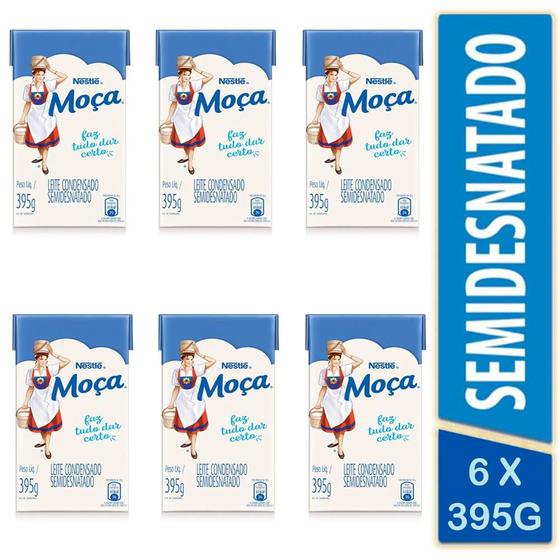 Imagem de 6 Leite condensado semidesnatado Nestlé Moça caixa 395g