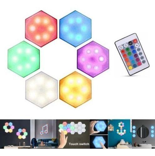 Imagem de 6 Luminária Rgb Led Controle Remoto Colorido Decoração Casa